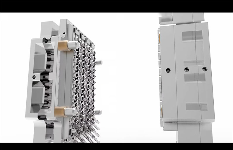 3D animation of 48 cavity preform mold